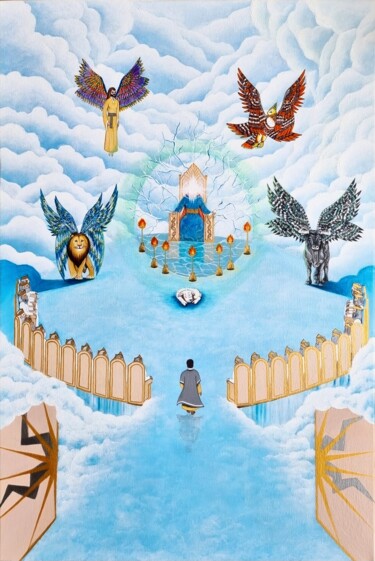 Картина под названием "“Seven seals" - Andrea Moreno, Подлинное произведение искусства, Акрил Установлен на Деревянная рама…