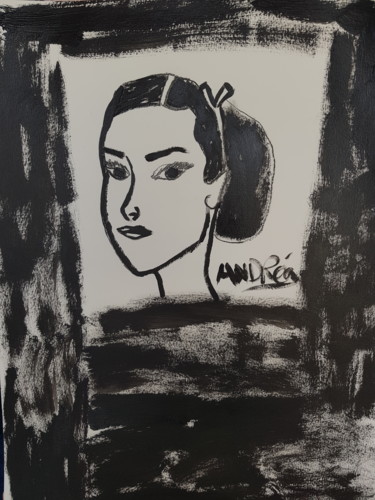 Painting titled "Audrey Hepburn" by Andréa Pardineille, Original Artwork