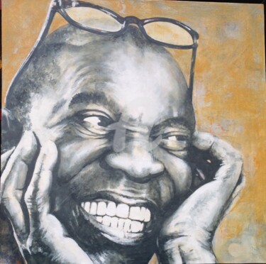 Painting titled "SATCHMO" by Andrea Pochesci, Original Artwork, Acrylic
