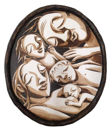 Malerei mit dem Titel "Family" von Andrea Riegler, Original-Kunstwerk, Acryl