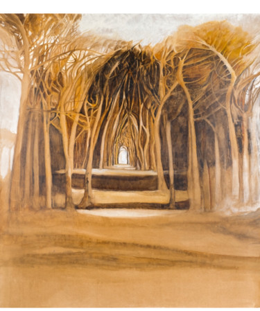 Peinture intitulée "Trittico Pineta cen…" par Andrea Sargeant, Œuvre d'art originale, Aquarelle Monté sur Panneau de bois