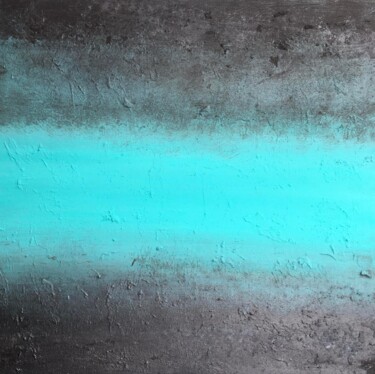 Schilderij getiteld "Black-Turquoise" door Andrea Schwarz, Origineel Kunstwerk, Acryl