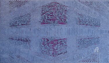 Textilkunst mit dem Titel "Palazzo Lilla" von Andrea Simone Peruzzo, Original-Kunstwerk, Stoff