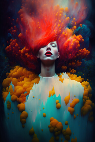 Digital Arts titled "Dissolving in Colour" by Andrea Tscherbner, Original Artwork, AI generated image