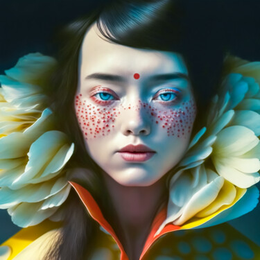 Цифровое искусство под названием "Lotus Girl" - Andrea Tscherbner, Подлинное произведение искусства, 2D Цифровая Работа