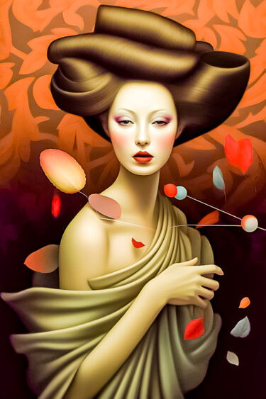 Цифровое искусство под названием "Golden Lady" - Andrea Tscherbner, Подлинное произведение искусства, Изображение, сгенериро…