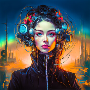 Цифровое искусство под названием "Spacetowngirl" - Andrea Tscherbner, Подлинное произведение искусства, 2D Цифровая Работа