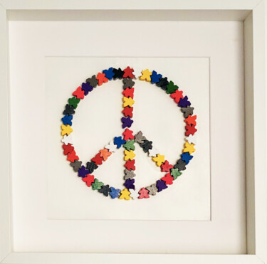 Painting titled "Peace and Meeples" by Andrea Van Der Hoeven, Original Artwork, Acrylic Mounted on Wood Stretcher frame