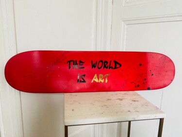 Sculpture titled "The World is Art" by Andrea Van Der Hoeven, Original Artwork, Wood Mounted on Wood Panel