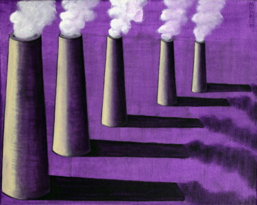 Peinture intitulée "EARTH SMOKERS" par Andrea Vandoni, Œuvre d'art originale, Acrylique Monté sur Châssis en bois