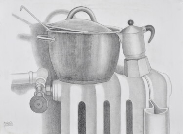 Drawing titled "Cose Libere" by Andrea Vandoni, Original Artwork, Graphite Mounted on Other rigid panel