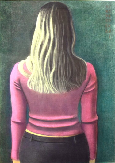 Peinture intitulée "PORTRAIT OF A GIRL" par Andrea Vandoni, Œuvre d'art originale, Pastel Monté sur Carton