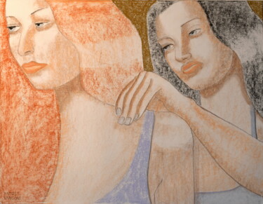 Malarstwo zatytułowany „RAREFAZIONE” autorstwa Andrea Vandoni, Oryginalna praca, Pastel Zamontowany na Panel drewniany