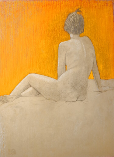 "NUDE STUDY 10b" başlıklı Resim Andrea Vandoni tarafından, Orijinal sanat, Pastel