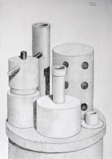 Drawing titled "STUDIO 67" by Andrea Vandoni, Original Artwork, Graphite Mounted on Other rigid panel