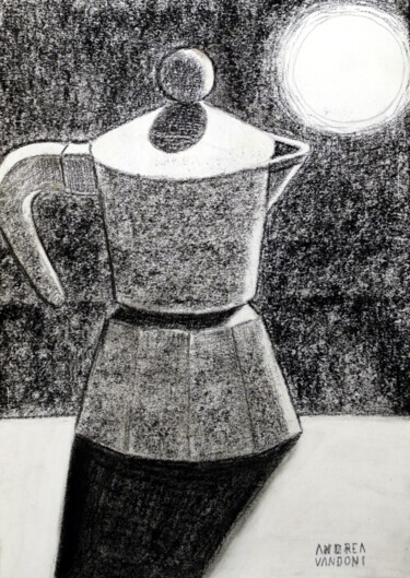 「STUDIO 53」というタイトルの描画 Andrea Vandoniによって, オリジナルのアートワーク, 木炭