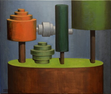 Painting titled "CYLINDRISM 3" by Andrea Vandoni, Original Artwork, Acrylic Mounted on Wood Stretcher frame