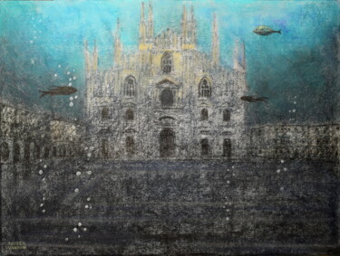 Painting titled "CIVILTA' SCOMPARSE" by Andrea Vandoni, Original Artwork, Pastel Mounted on Other rigid panel