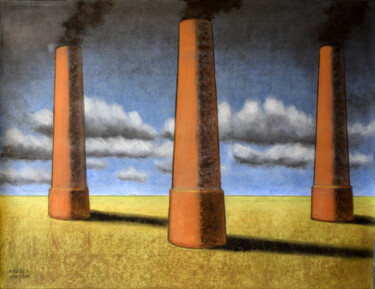 Malerei mit dem Titel "LET'S SMOKE IT ALL!" von Andrea Vandoni, Original-Kunstwerk, Pastell Auf Karton montiert