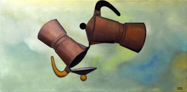 Картина под названием "The Kiss" - Andrea Vandoni, Подлинное произведение искусства, Масло Установлен на Деревянная рама для…