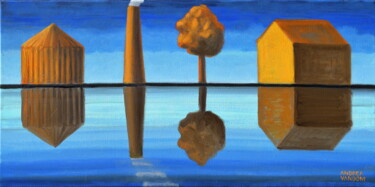 Malerei mit dem Titel "The Sun" von Andrea Vandoni, Original-Kunstwerk, Öl Auf Keilrahmen aus Holz montiert