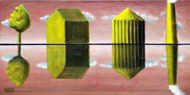 Pintura intitulada "Elements Of Reflect…" por Andrea Vandoni, Obras de arte originais, Óleo Montado em Armação em madeira