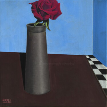 Malarstwo zatytułowany „Let's Put Flowers i…” autorstwa Andrea Vandoni, Oryginalna praca, Akryl Zamontowany na Drewniana ram…