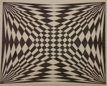 Zeichnungen mit dem Titel "Circular Waves / Va…" von Andregeometricart, Original-Kunstwerk, Tinte