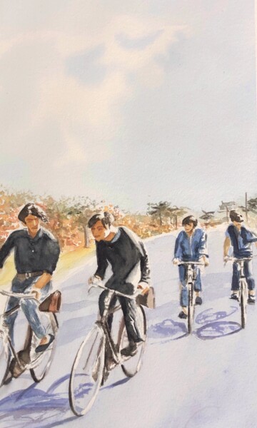 Painting titled "Chi erano i Beatles" by Andrea Caruso, Original Artwork, Watercolor