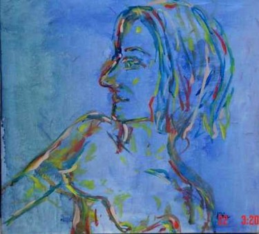 Pintura intitulada "Mulher em azul/ Wom…" por Andréa Dórea, Obras de arte originais