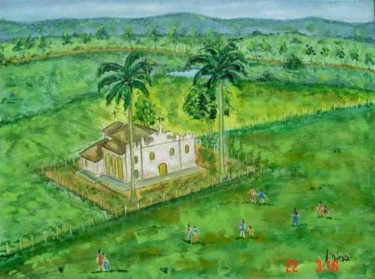 Pintura intitulada "Igreja/ Church" por Andréa Dórea, Obras de arte originais