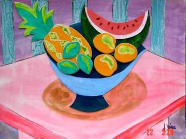 Pintura intitulada "Fruteira/ Fruit bowl" por Andréa Dórea, Obras de arte originais