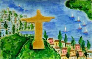 Pintura intitulada "Rio de Janeiro" por Andréa Dórea, Obras de arte originais
