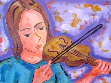 Pintura intitulada "Violino / Violin" por Andréa Dórea, Obras de arte originais