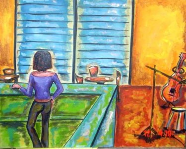 Pintura intitulada "Cena do Pub / Pub s…" por Andréa Dórea, Obras de arte originais
