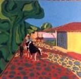 Painting titled "Homem com vaca/ Man…" by Andréa Dórea, Original Artwork