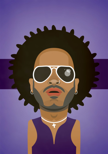 Digital Arts titled "lenny kravitz" by Andrea Pisano, Original Artwork, Digital Painting