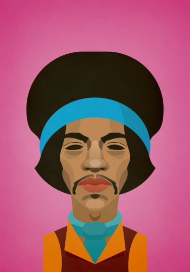 Digital Arts titled "jimi hendrix" by Andrea Pisano, Original Artwork, Digital Painting