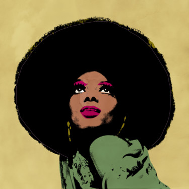 Arte digital titulada "Diana Ross" por Andrea Pisano, Obra de arte original, Pintura Digital