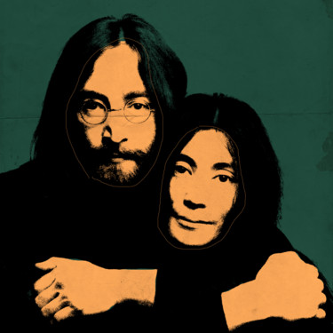 Digital Arts titled "John Lennon and Yok…" by Andrea Pisano, Original Artwork, Digital Painting