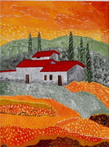 Painting titled "Sommer in der Toska…" by Andreas Duttkowsky, Original Artwork, Acrylic