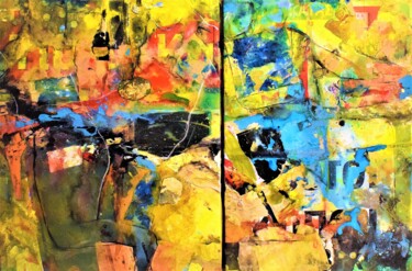 Painting titled "Yellow temptation" by Andreas Giannoutsos, Original Artwork, Acrylic