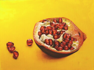 Painting titled "Granatapfel, einfac…" by Andreas Lochter, Original Artwork, Oil