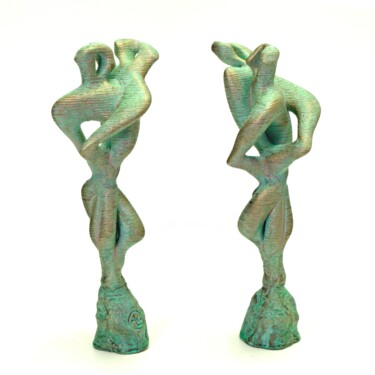 Escultura intitulada "Kain und Abel" por Andreas Loeschner-Gornau, Obras de arte originais, Resina
