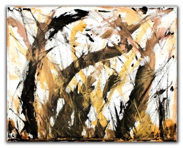 Painting titled "Landschaft" by Andreas Loeschner-Gornau, Original Artwork, Acrylic Mounted on Wood Stretcher frame