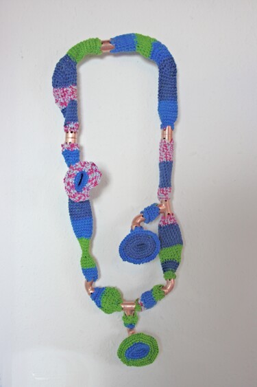 设计 标题为“Necklace "cotton fl…” 由Andreas Loeschner-Gornau, 原创艺术品, 纺织纤维