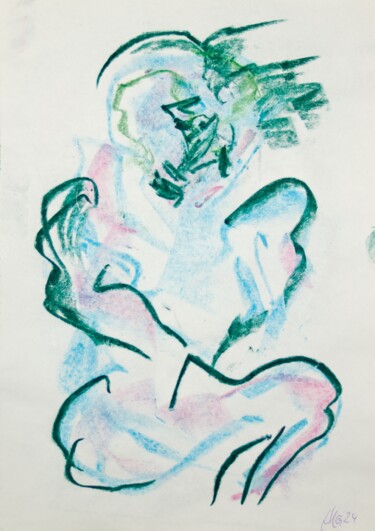 Zeichnungen mit dem Titel "shyly" von Andreas Loeschner-Gornau, Original-Kunstwerk, Pastell