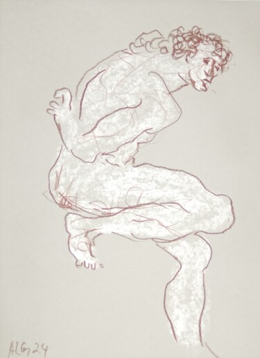 Drawing titled "junger Schiller" by Andreas Loeschner-Gornau, Original Artwork, Silverpoint