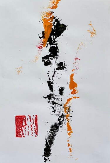 Отпечатки и Гравюры под названием "Zen auf Papier #1" - Andreas Ostermann, Подлинное произведение искусства, Монотип