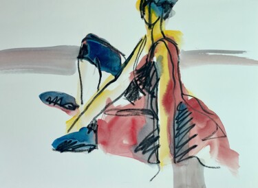 Painting titled "Tanz #5" by Andreas Ostermann, Original Artwork, Watercolor